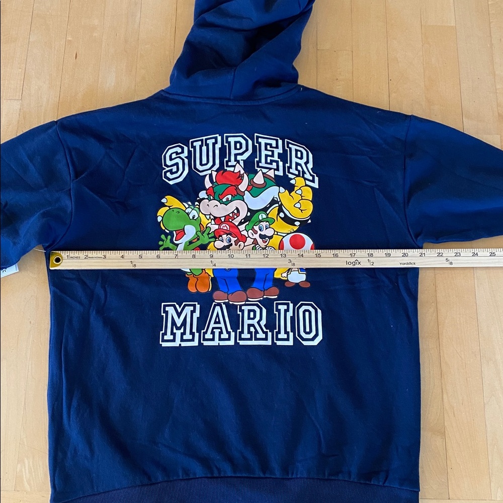Nintendo Super Mario Navy Blue Hoodie NWT - Picture 6 of 9